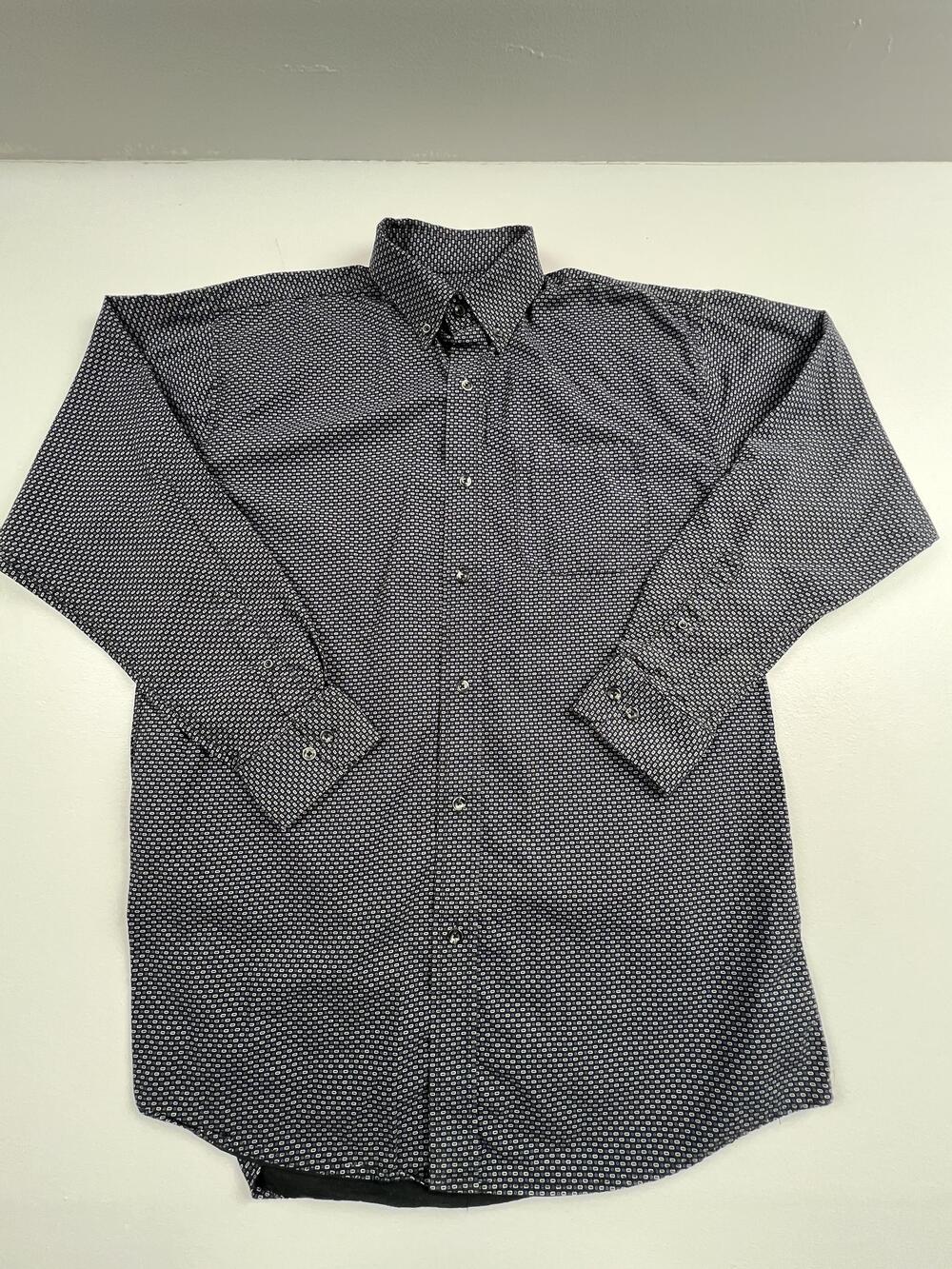 Pintlar Shirt Mens LT Blue Geometric Long Sleeve Button Up Woven Casual